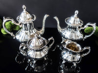 Vintage Silver Plate Coffee Tea Service Set Towle Grand Duchess Coffee Tea Creamer Sugar