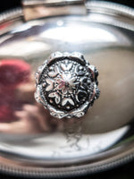 Antique Silver Plate Silent Butler Crumb Catcher Family Crest Deo Dante England