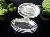 Antique Silver Plate Silent Butler Crumb Catcher Family Crest Deo Dante England