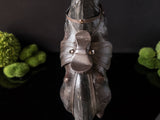 Vintage Leather Covered Horse Statue Sculpture Rearing Horse Tall 17" English Equestrian