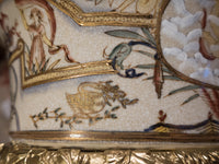 Vintage Hand Painted Bowl With Gold Base Cherubs 24 KT Gold Birds Women French Blue Jardiniere