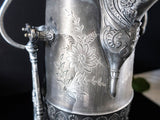 Antique Silver Plate Tilting Pitcher With Stand Aesthetic Victorian Middletown Silver Plate Co