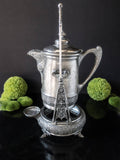Antique Silver Plate Tilting Pitcher With Stand Aesthetic Victorian Middletown Silver Plate Co