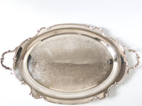 Vintage Ornate Silver Plate oval Serving Tray Rogers Reflections Tea Tray