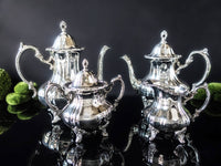Vintage Silver Plate Coffee Tea Service Set Towle Grand Duchess Coffee Tea Creamer Sugar
