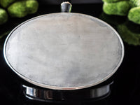 Antique Silver Plate Silent Butler Crumb Catcher Family Crest Deo Dante England