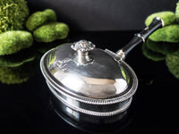 Antique Silver Plate Silent Butler Crumb Catcher Family Crest Deo Dante England