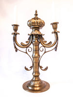 Vintage Bronze Brass Candle Holder Acanthus Leaves Unique Tall 16" 2 Arm