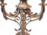 Vintage Bronze Brass Candle Holder Acanthus Leaves Unique Tall 16" 2 Arm