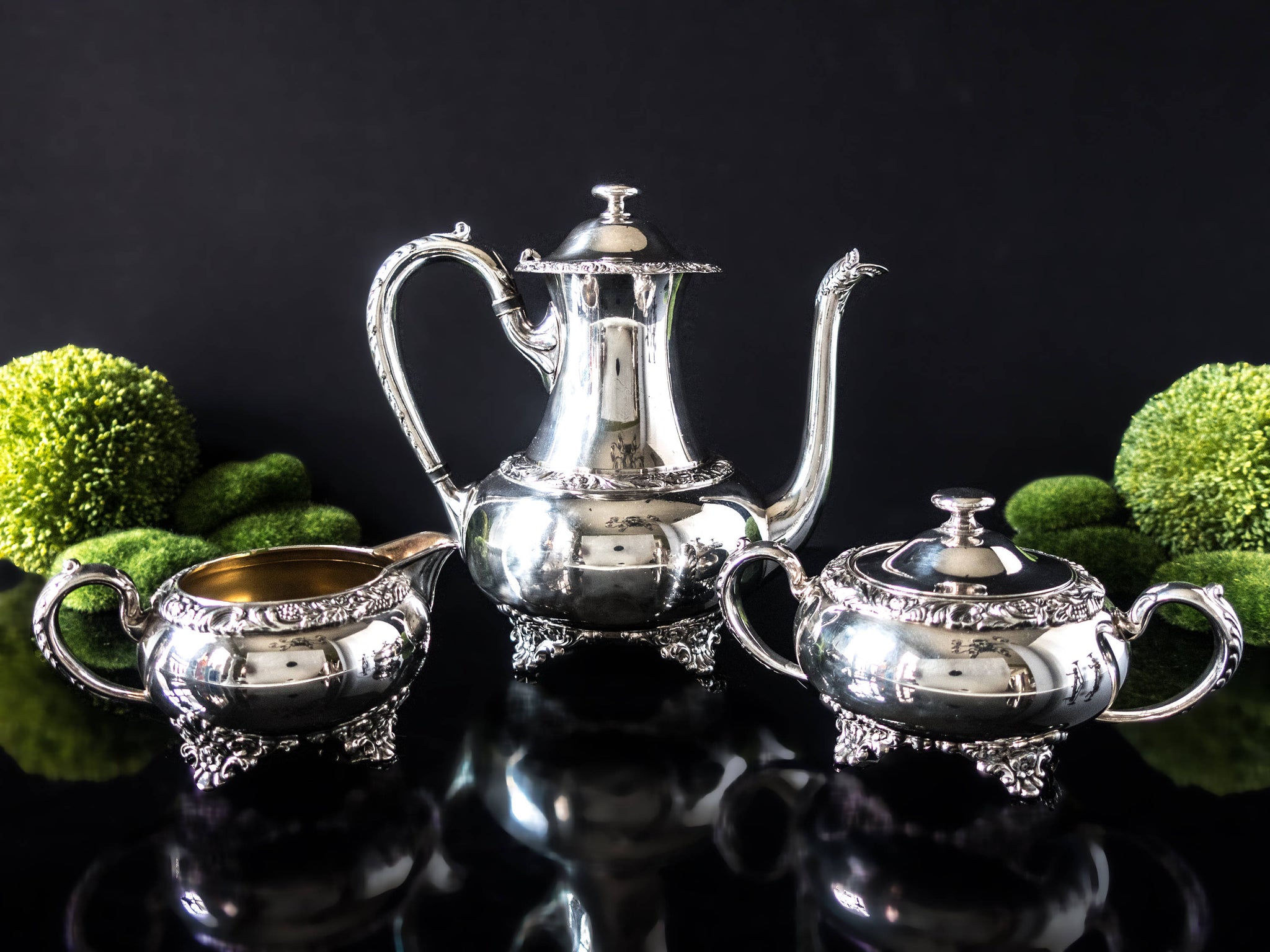 【Wilcox】 コーヒーセット 3点【シルバープレート】 Vintage Silver Plate Coffee Service New Beverly Manor Wilcox IS 3