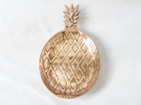 Vintage Brass Pineapple Tray Dish Tidbit Trinket Dish 14 1/2" x 9"