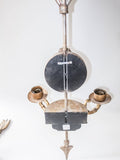 Large Neoclassical Candle Holder Sconce Pair Gilded Wall Decor