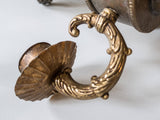 Large Neoclassical Candle Holder Sconce Pair Gilded Wall Decor