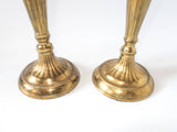 Vintage Brass Fluted Candle Holders Candlestick Pair