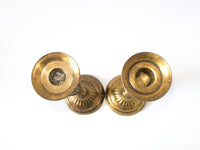 Vintage Brass Fluted Candle Holders Candlestick Pair