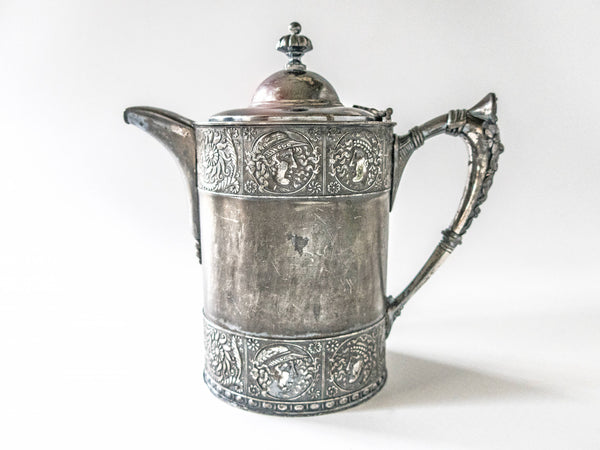 Victorian Antique Silverplate Teapot or Hot Water Pitcher