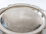 Vintage Ornate Silver Plate oval Serving Tray Rogers Reflections Tea Tray
