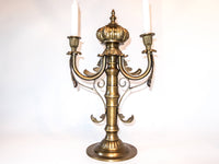 Vintage Bronze Brass Candle Holder Acanthus Leaves Unique Tall 16" 2 Arm