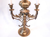 Vintage Bronze Brass Candle Holder Acanthus Leaves Unique Tall 16" 2 Arm