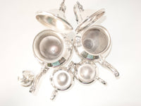 Vintage Silver Plate Tea Set Coffee Service Set BSC Birmingham Silver Co Silver On Copper