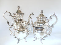 Vintage Silver Plate Tea Set Coffee Service Set BSC Birmingham Silver Co Silver On Copper