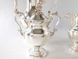 Vintage Silver Plate Tea Set Berry Finial Teapot Creamer Sugar Goldfeder Silver Co BSC