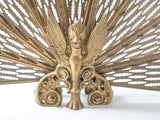 Vintage Brass Fireplace Screen Fireplace Fan Gargoyle Peacock Griffin Hollywood Regency Art Deco/ Art Nouveau