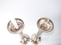 Vintage Tall Column Silver Candle Holders Candlesticks 18"
