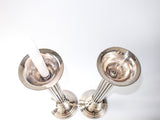 Vintage Tall Column Silver Candle Holders Candlesticks 18"