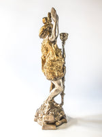 Vintage Bronze Blackamoor Sculpture Statue Candle Holder Doorstop