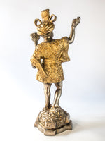 Vintage Bronze Blackamoor Sculpture Statue Candle Holder Doorstop