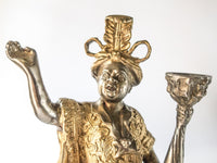 Vintage Bronze Blackamoor Sculpture Statue Candle Holder Doorstop