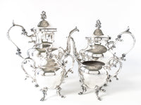 Vintage Silver Plate Tea Set Coffee Service Set BSC Birmingham Silver Co Silver On Copper