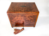 Antique French Tantalus Napoleon III Burled Wood Hidden Beverage Cabinet Gilt Bronze
