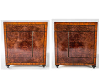 Antique French Tantalus Napoleon III Burled Wood Hidden Beverage Cabinet Gilt Bronze