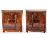 Antique French Tantalus Napoleon III Burled Wood Hidden Beverage Cabinet Gilt Bronze