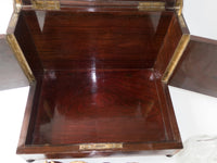 Antique French Tantalus Napoleon III Burled Wood Hidden Beverage Cabinet Gilt Bronze