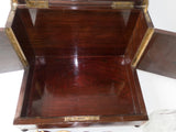 Antique French Tantalus Napoleon III Burled Wood Hidden Beverage Cabinet Gilt Bronze