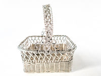 Woven Silver Plate Basket Bread Basket Hand Made