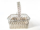 Woven Silver Plate Basket Bread Basket Hand Made