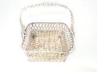 Woven Silver Plate Basket Bread Basket Hand Made