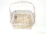 Woven Silver Plate Basket Bread Basket Hand Made