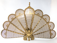 Vintage Brass Fireplace Screen Fireplace Fan Gargoyle Peacock Griffin Hollywood Regency Art Deco/ Art Nouveau