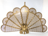 Vintage Brass Fireplace Screen Fireplace Fan Gargoyle Peacock Griffin Hollywood Regency Art Deco/ Art Nouveau