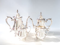 Vintage Silver Plate Coffee Tea Service Set Wallace 60LF Coffee Tea Sugar Creamer
