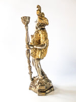 Vintage Bronze Blackamoor Sculpture Statue Candle Holder Doorstop