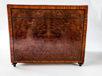 Antique French Tantalus Napoleon III Burled Wood Hidden Beverage Cabinet Gilt Bronze