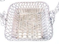 Woven Silver Plate Basket Bread Basket Hand Made