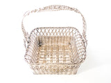 Woven Silver Plate Basket Bread Basket Hand Made