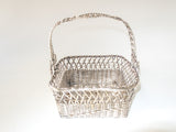 Woven Silver Plate Basket Bread Basket Hand Made